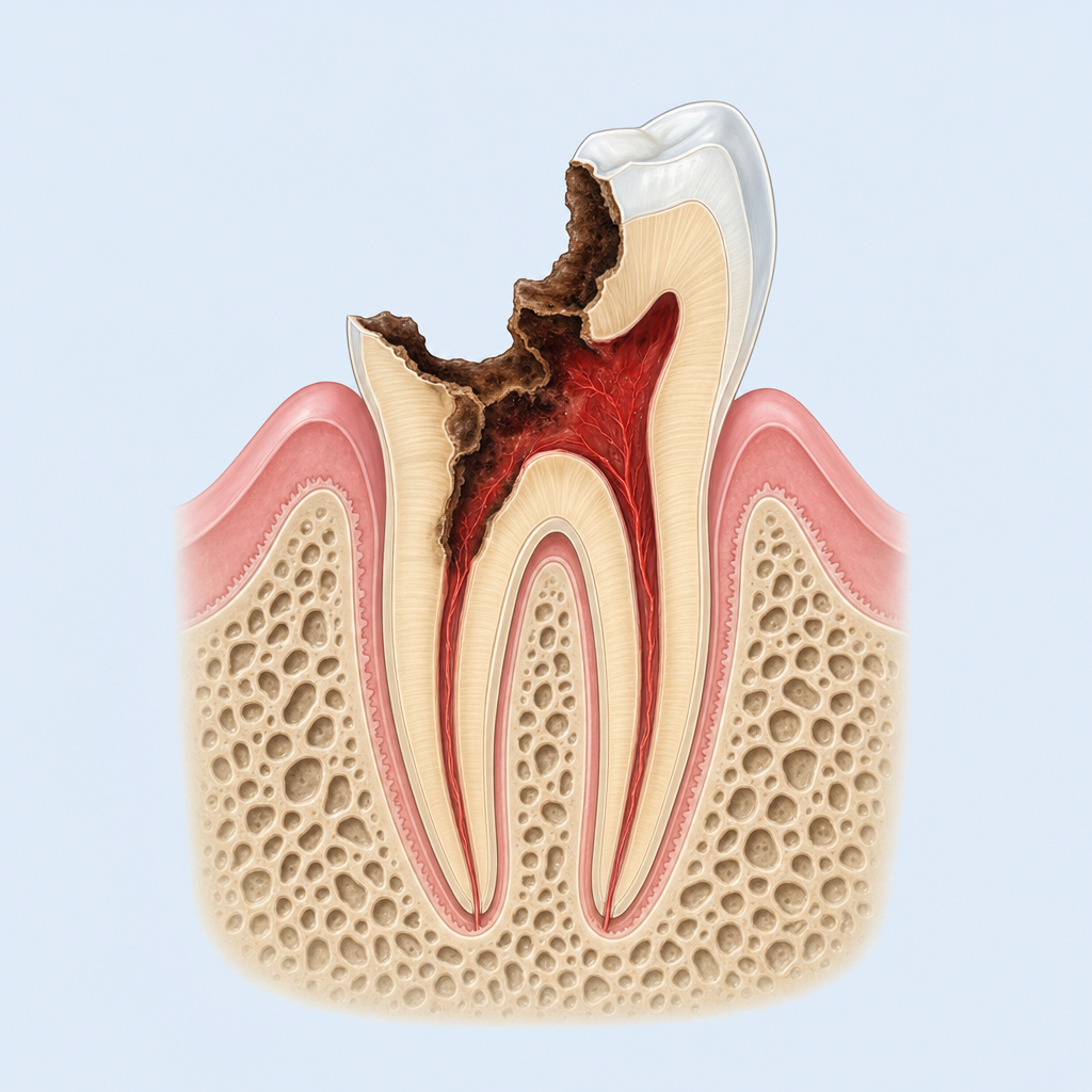 Root Canal + Fiber Post & Crown